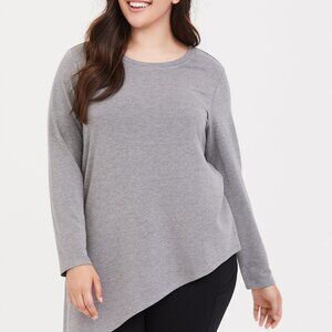 TORRID French Terry Asymmetrical Hem Long Sleeve Active Sweatshirt